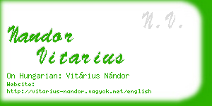 nandor vitarius business card
